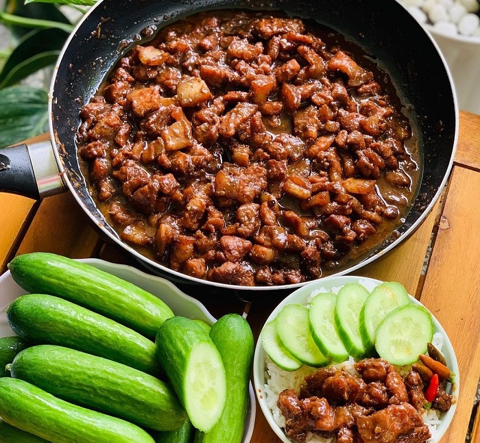 Cách làm mắm ruốc xào thịt