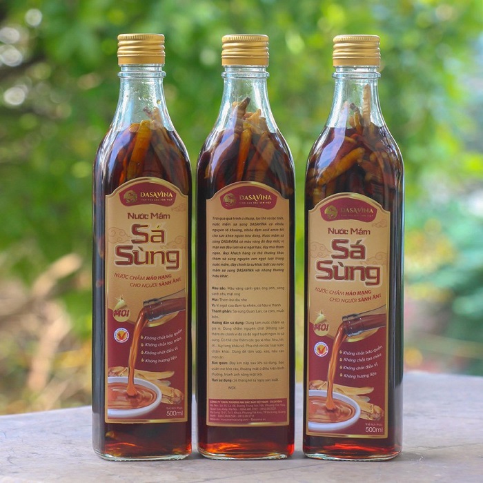 Nước mắm sá sùng 190k/chai 1l