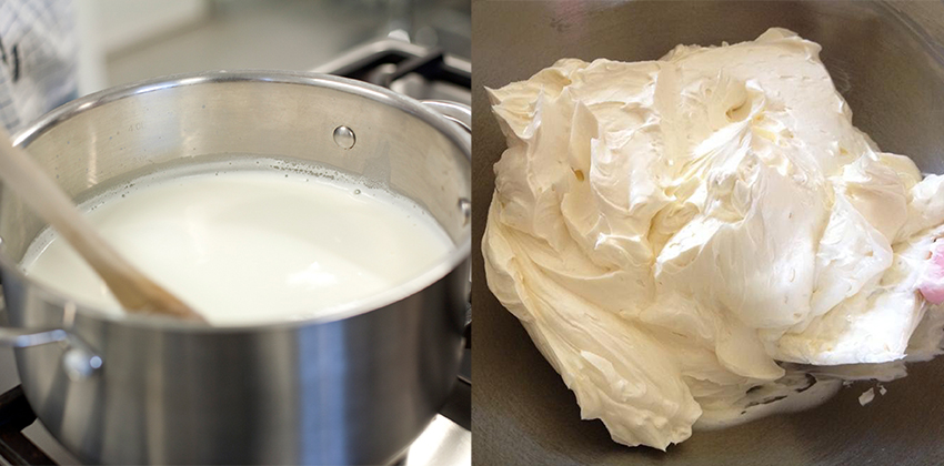 đun sôi whipping cream