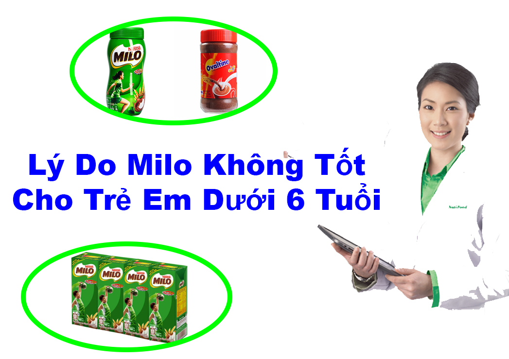 Vì sao Milo không tốt cho trẻ em dưới 6 tuổi?
