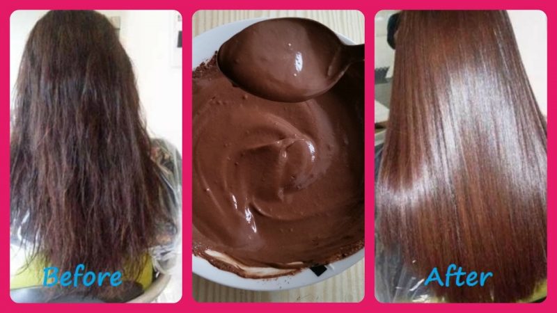 Thực hiện nhuộm tóc bằng bột ca cao nguyên chất đơn giản, không hoá chất.