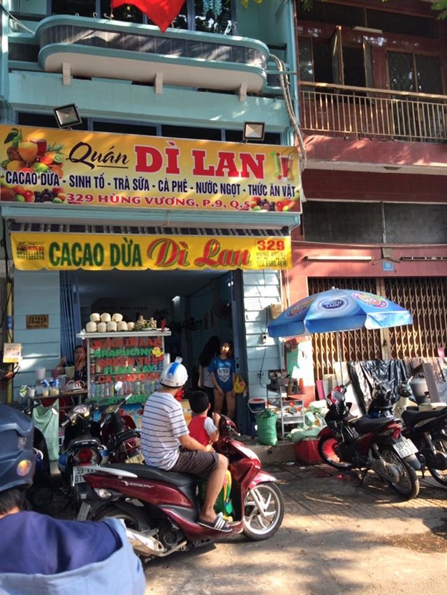 Quán cacao dừa của dì Lan