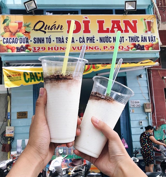 Review quán cacao dừa Dì Lan